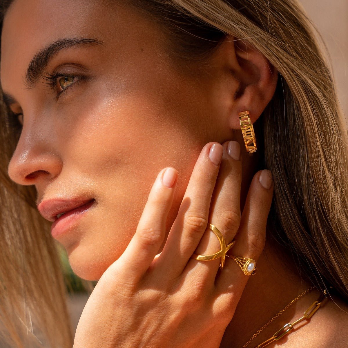 Anel em X Banhado em Ouro 18K - Murano Joias