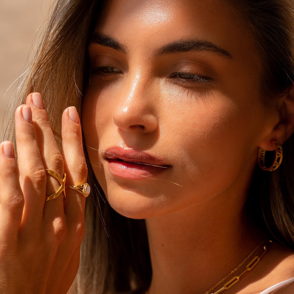Anel em X Banhado em Ouro 18K - Murano Joias