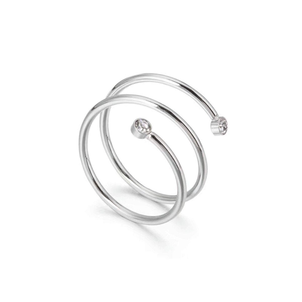 Anel Espiral Fine Banhado em Ouro 18k - Prata - Murano Joias