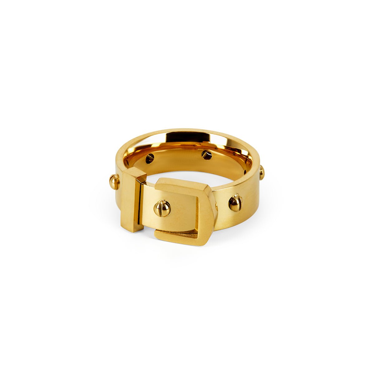 Anel Fivela Banhado em Ouro 18K - Murano Joias