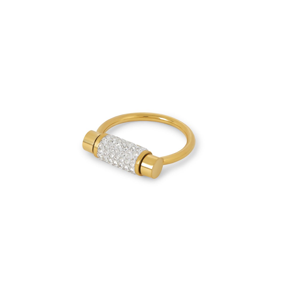 Anel Glitz Giratório Banhado em Ouro 18K - Murano Joias