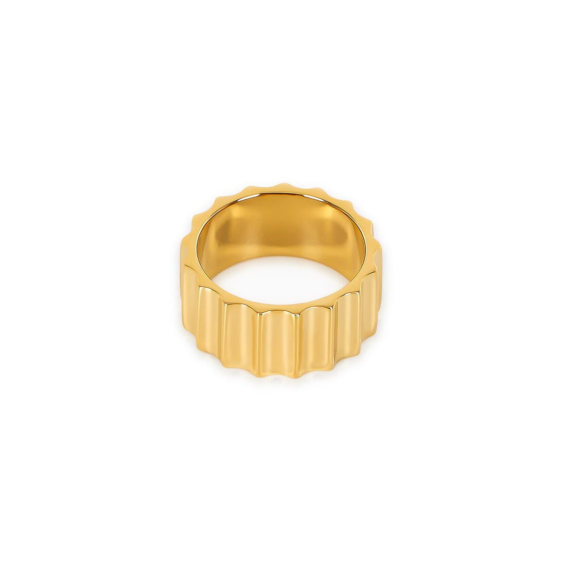 Anel Groove Banhado em Ouro 18k - Murano Joias