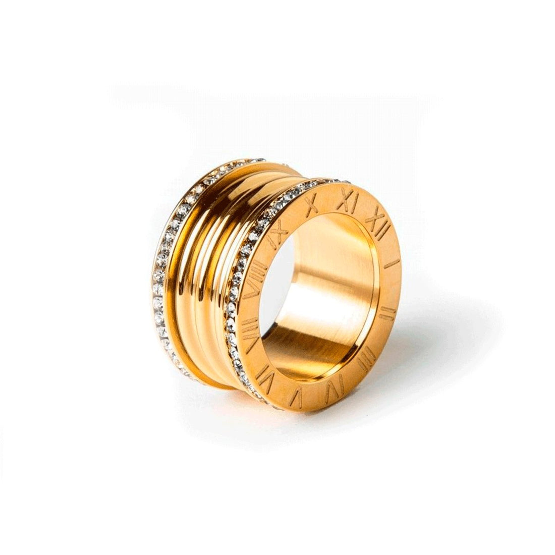 Anel Luxo Imperial Banhado em Ouro 18K - Murano Joias