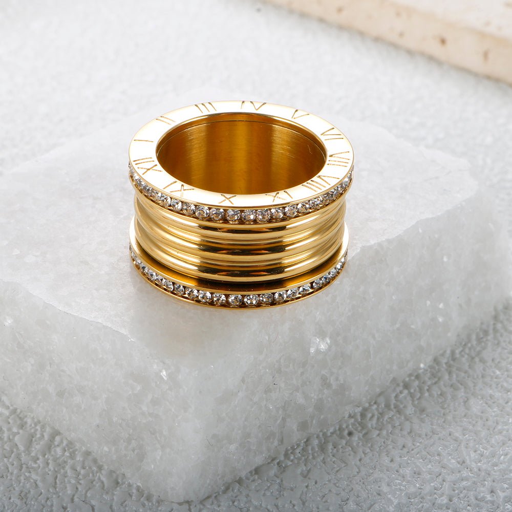 Anel Luxo Imperial Banhado em Ouro 18K - Murano Joias
