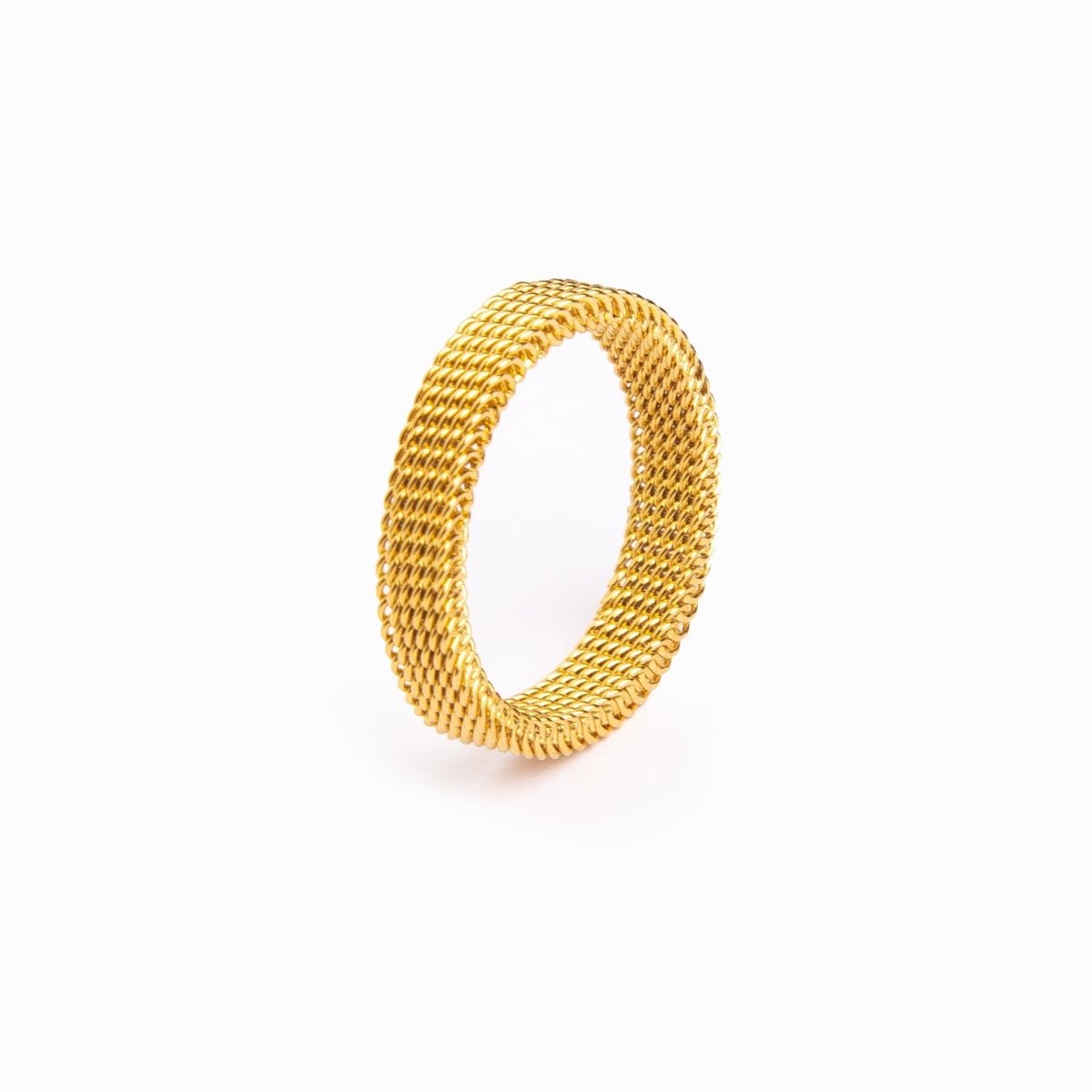 Anel Motion Malha Banhado em Ouro 18K - Murano Joias