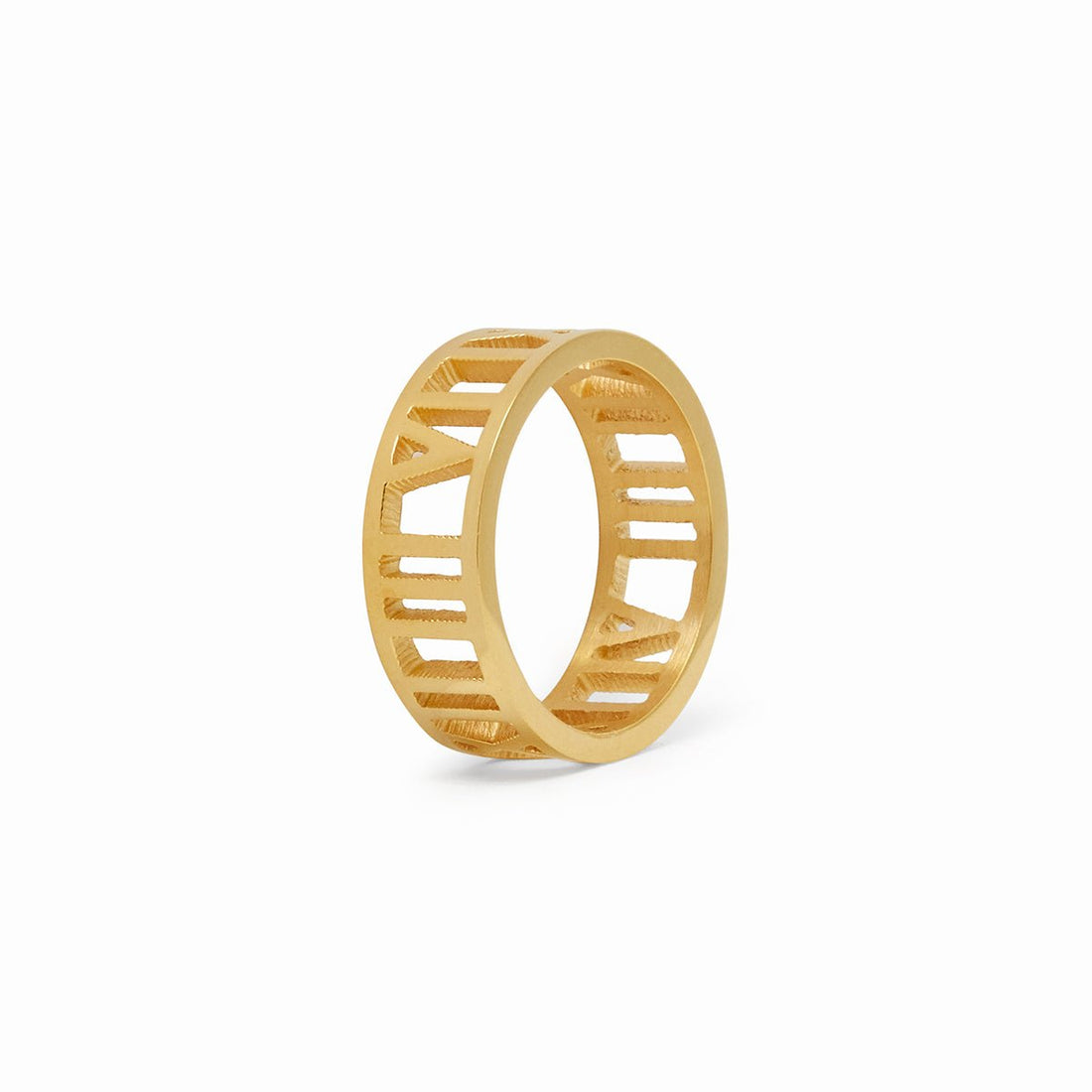 Anel Numeral Romanos Banhado em Ouro 18K - Murano Joias