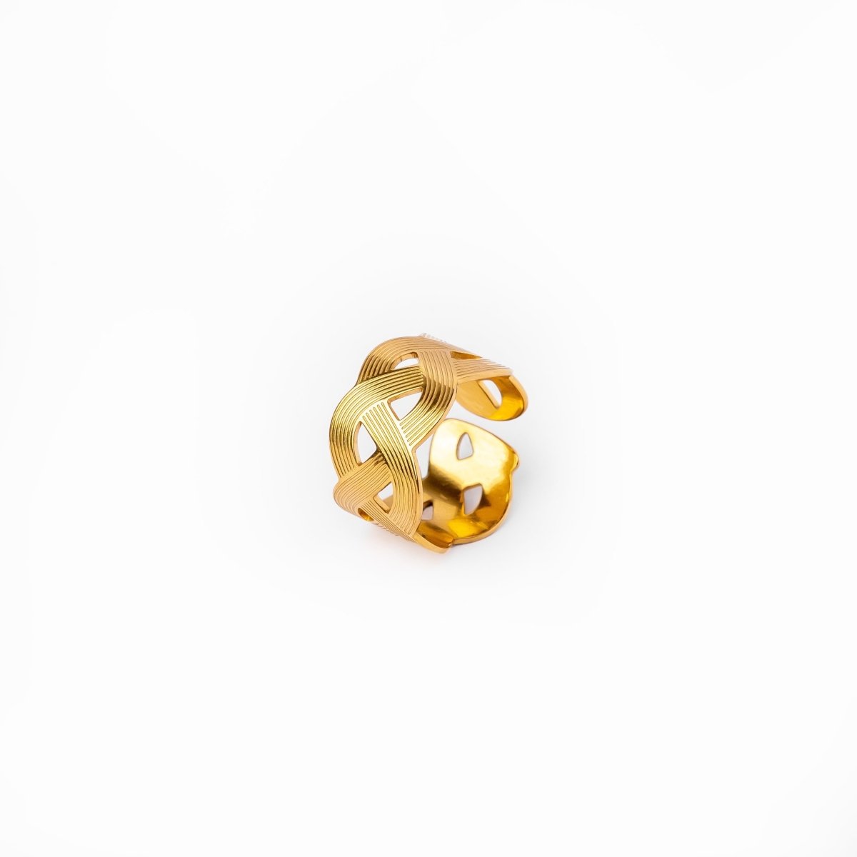 Anel Ondulado Banhado em Ouro 18K - Murano Joias