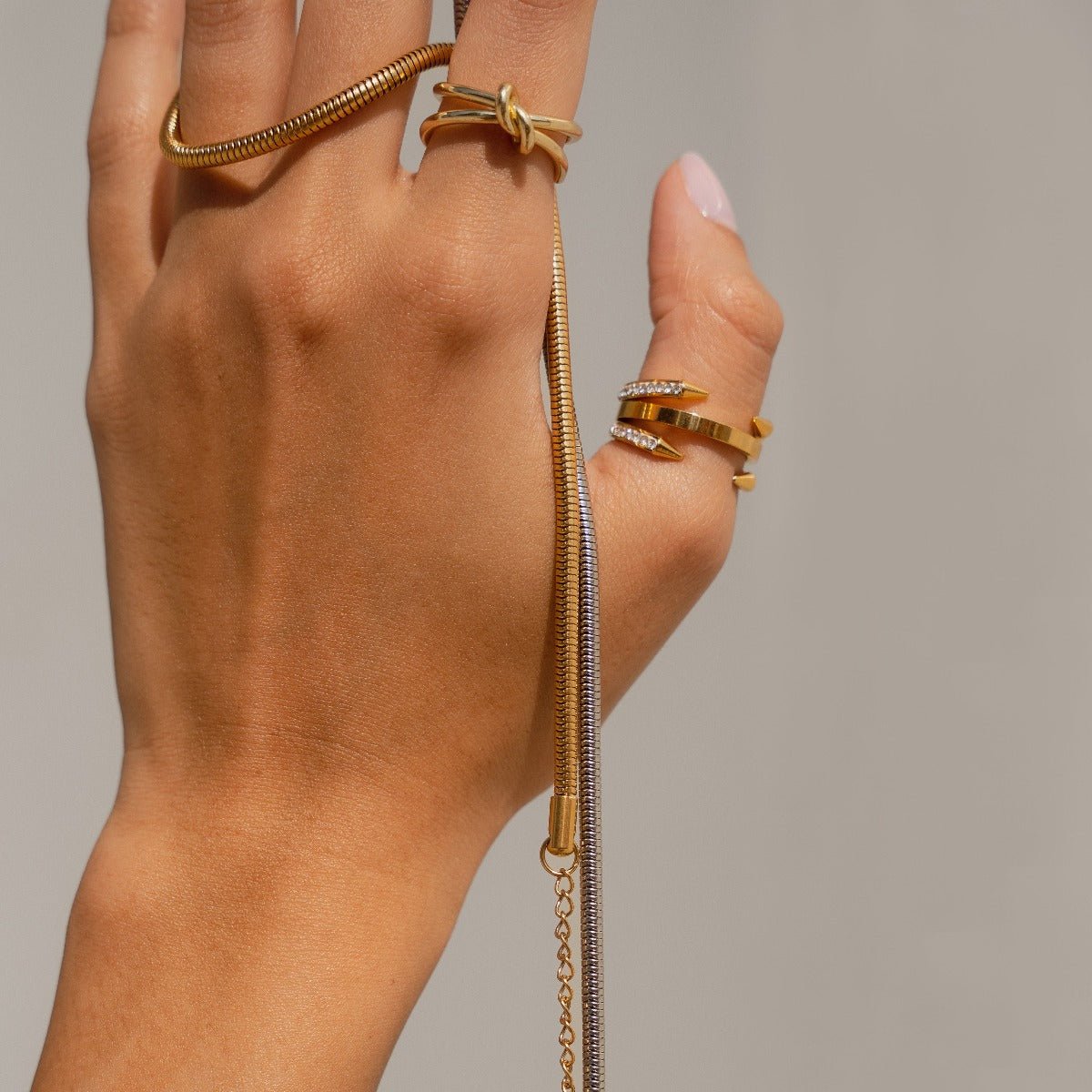 Anel Prego Pontas Banhado em Ouro 18K - Murano Joias