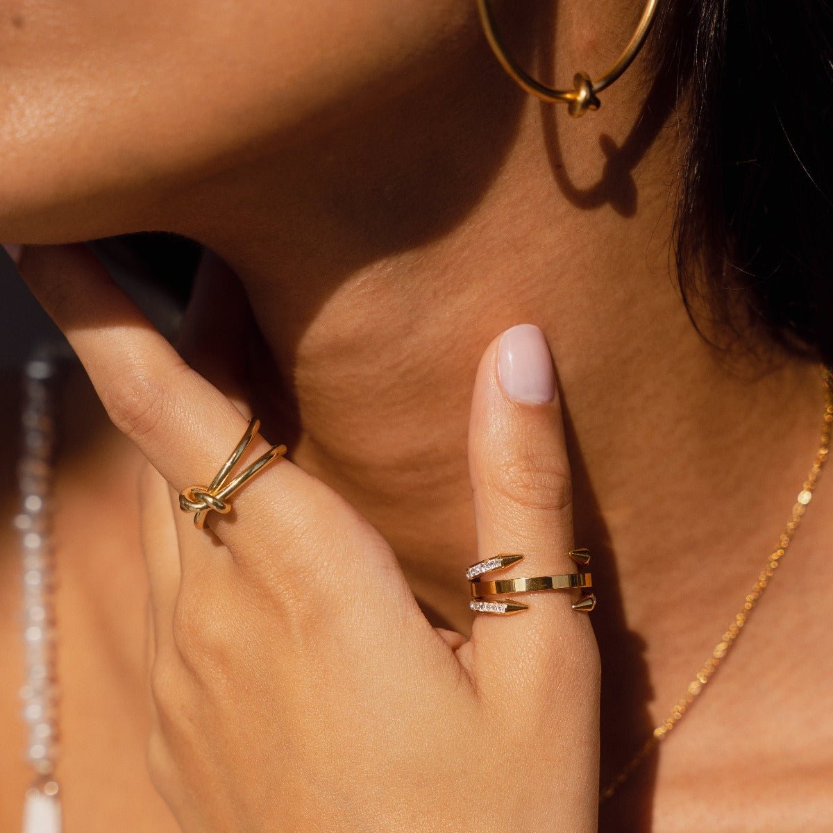 Anel Prego Pontas Banhado em Ouro 18K - Murano Joias