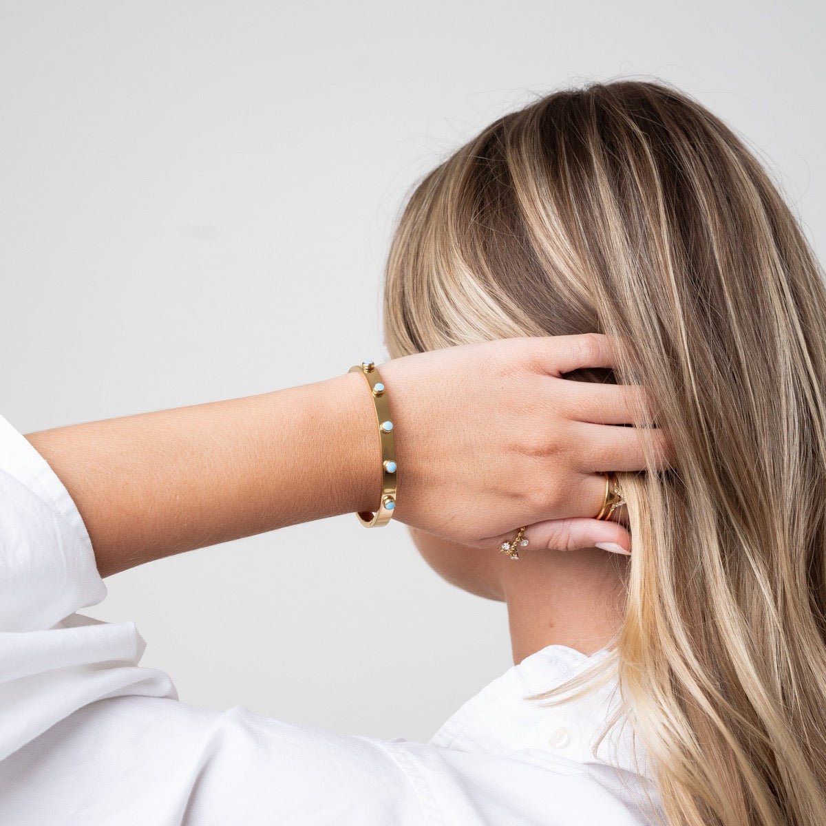 Bracelete Aqua Stone Banhado em Ouro 18K - Murano Joias