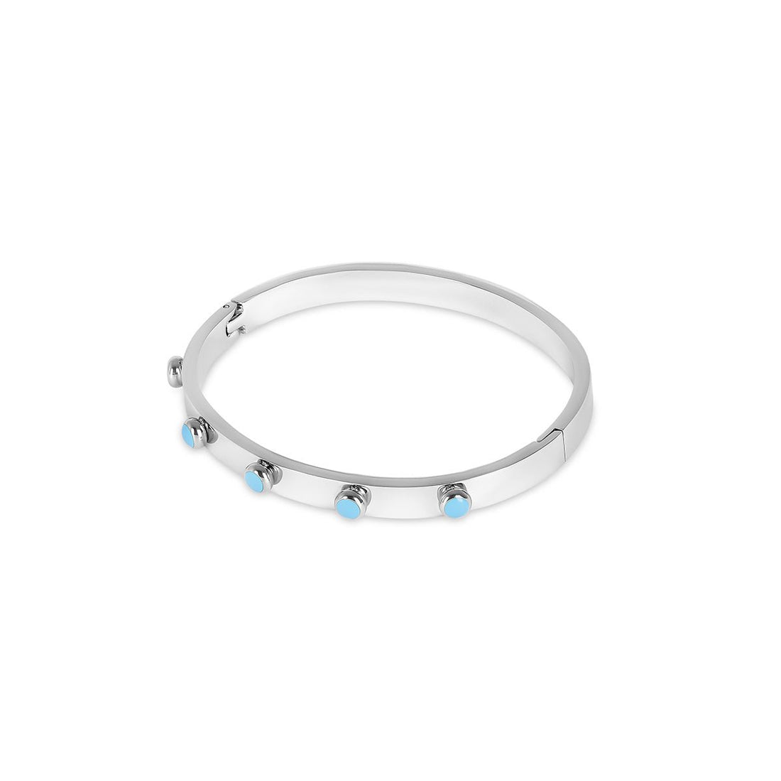 Bracelete Aqua Stone - Prata - Murano Joias