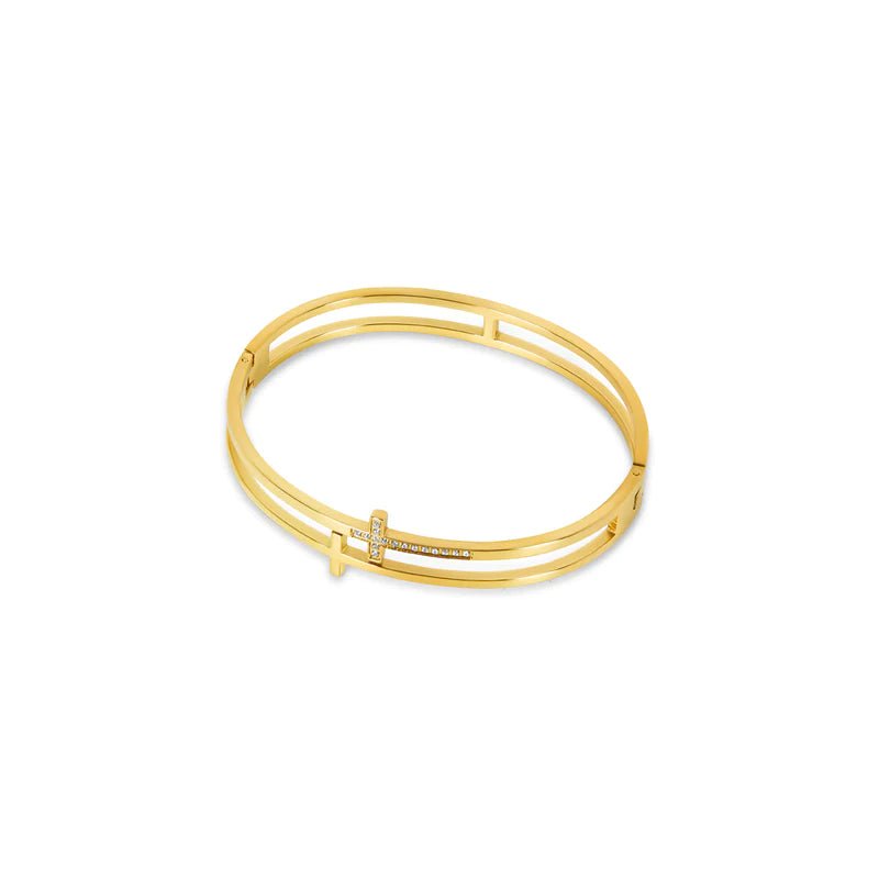 Bracelete Cruz Banhado em Ouro 18k - Murano Joias