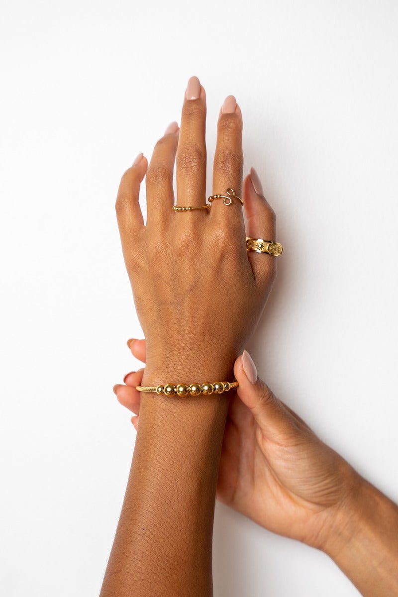 Bracelete Esferas Banhado em Ouro 18K - Murano Joias