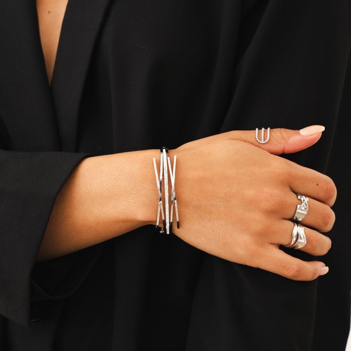 Bracelete Florence Zircônia Banhada em Ouro 18K - Prata - Murano Joias