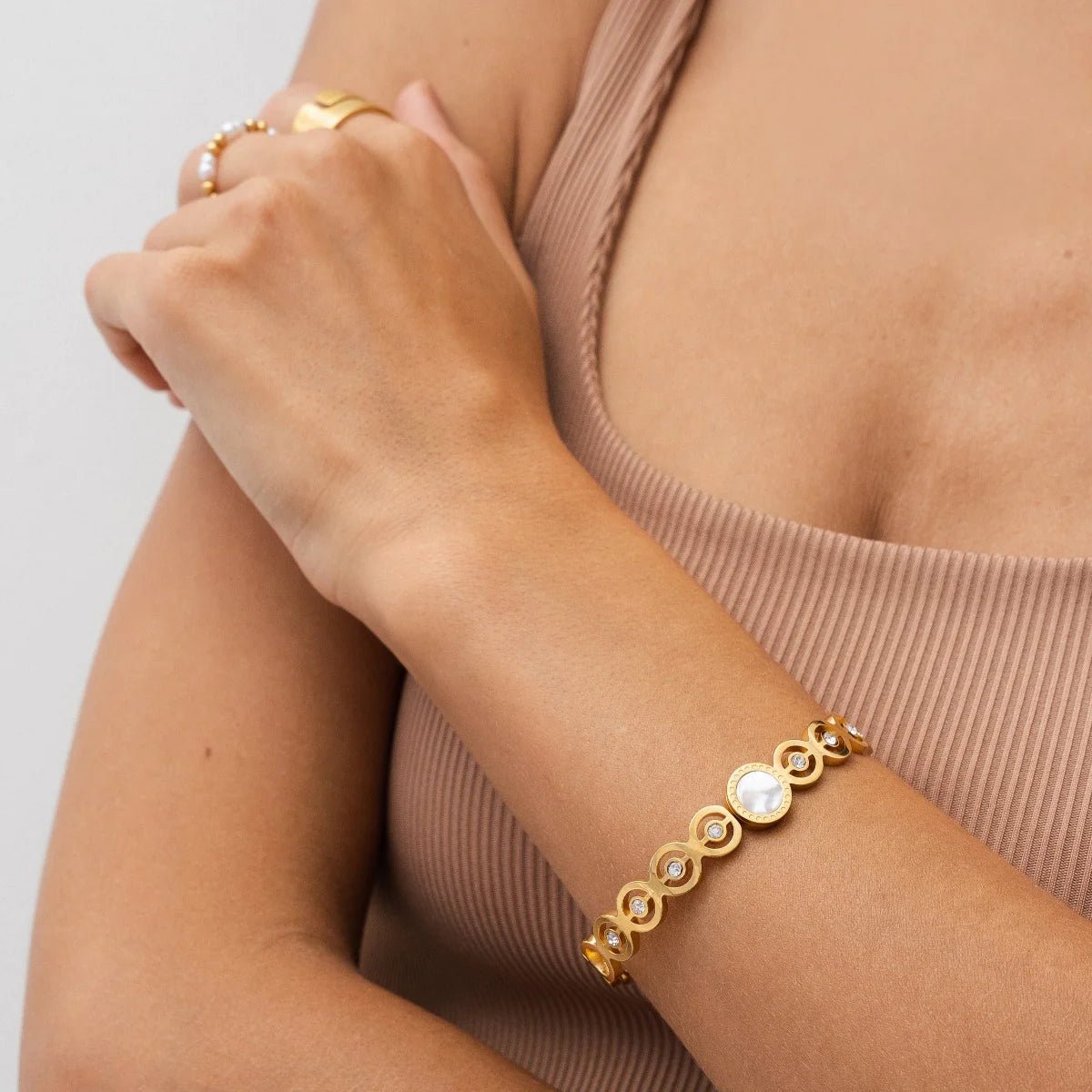 Bracelete Olivia Pedra Zircônia - Ouro - Murano Joias