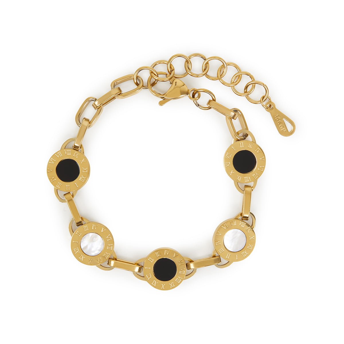 Bracelete Ônix Milão Banhado em Ouro 18k - Murano Joias
