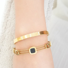 Bracelete Ônix Summer Banhado em Ouro 18k - Murano Joias