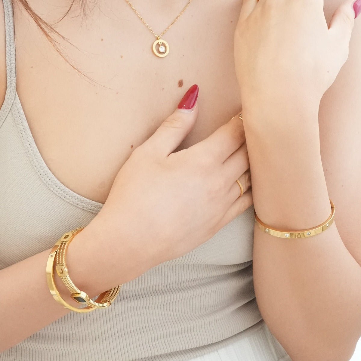 Bracelete Ônix Summer Banhado em Ouro 18k - Murano Joias