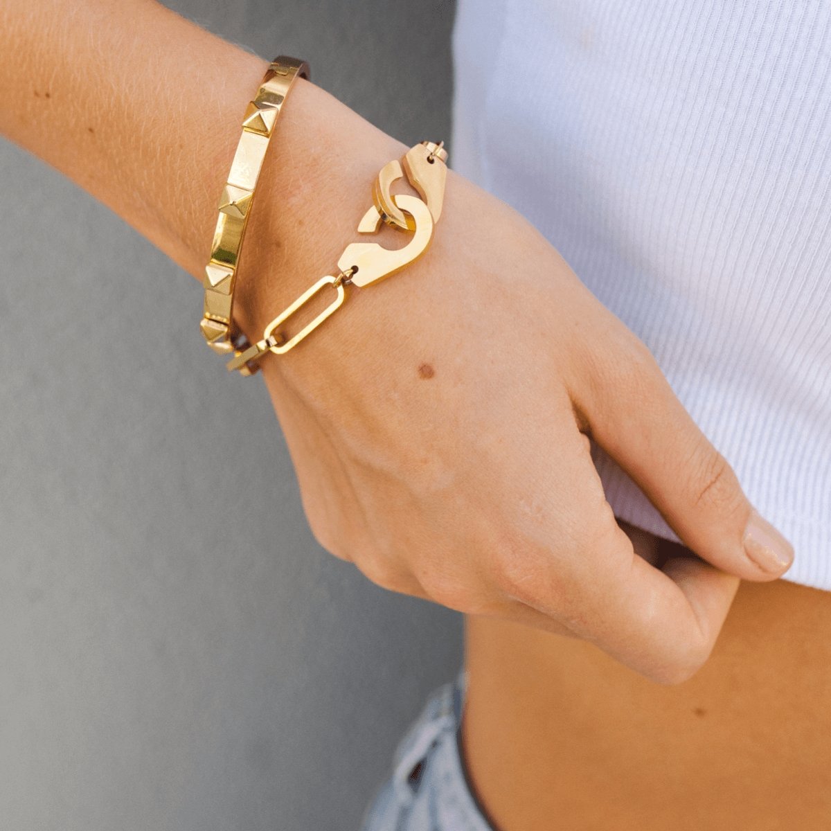 Bracelete Tachas Banhado em Ouro 18K - Murano Joias
