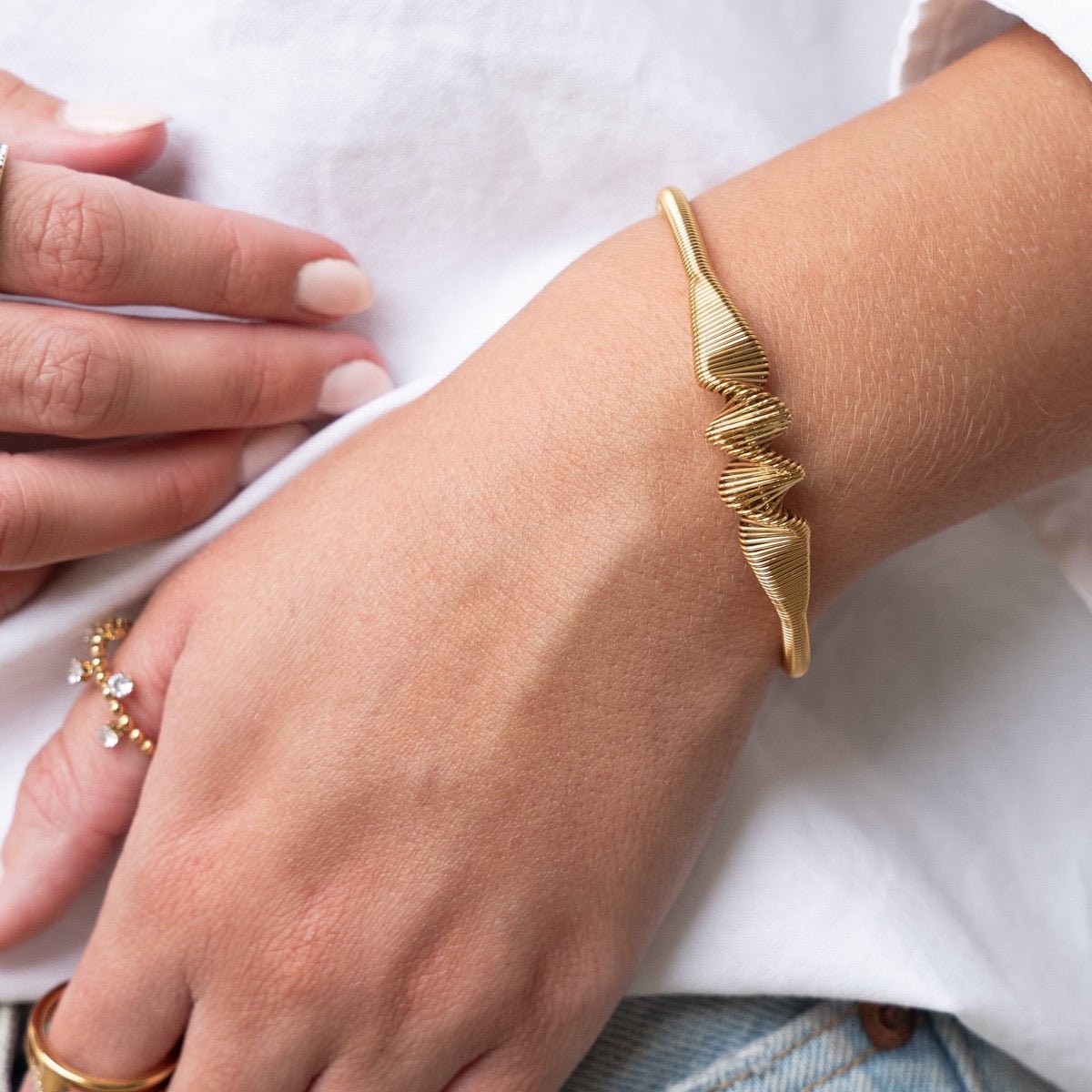 Bracelete Wave Banhado em Ouro 18K - Murano Joias