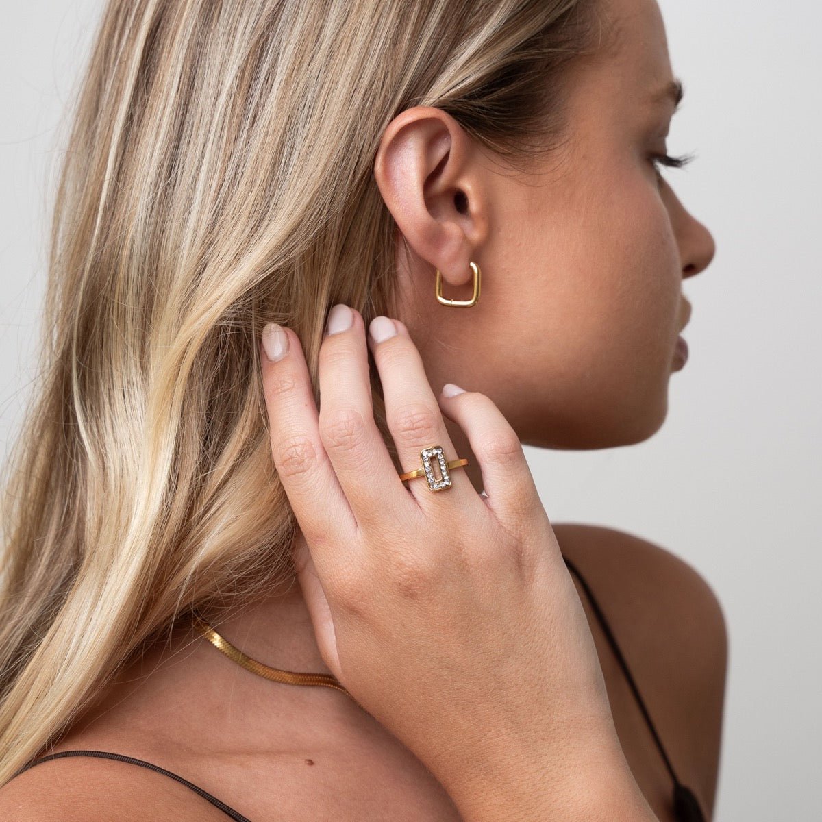 Brinco Argola Quadrado Banhado em Ouro 18k - Murano Joias