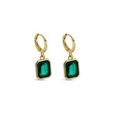 Brinco Argolinha Cristal Verde Banhado em Ouro 18k - Murano Joias