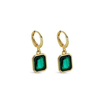Brinco Argolinha Cristal Verde Banhado em Ouro 18k - Murano Joias