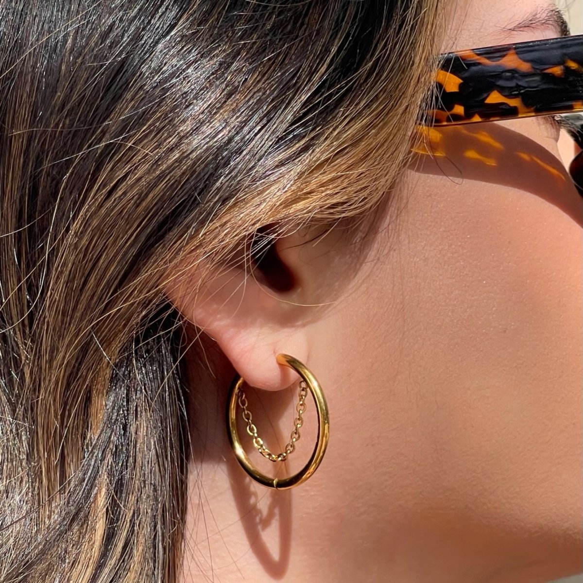 Brinco de Argola Pipa Banhado em Ouro 18K - Murano Joias