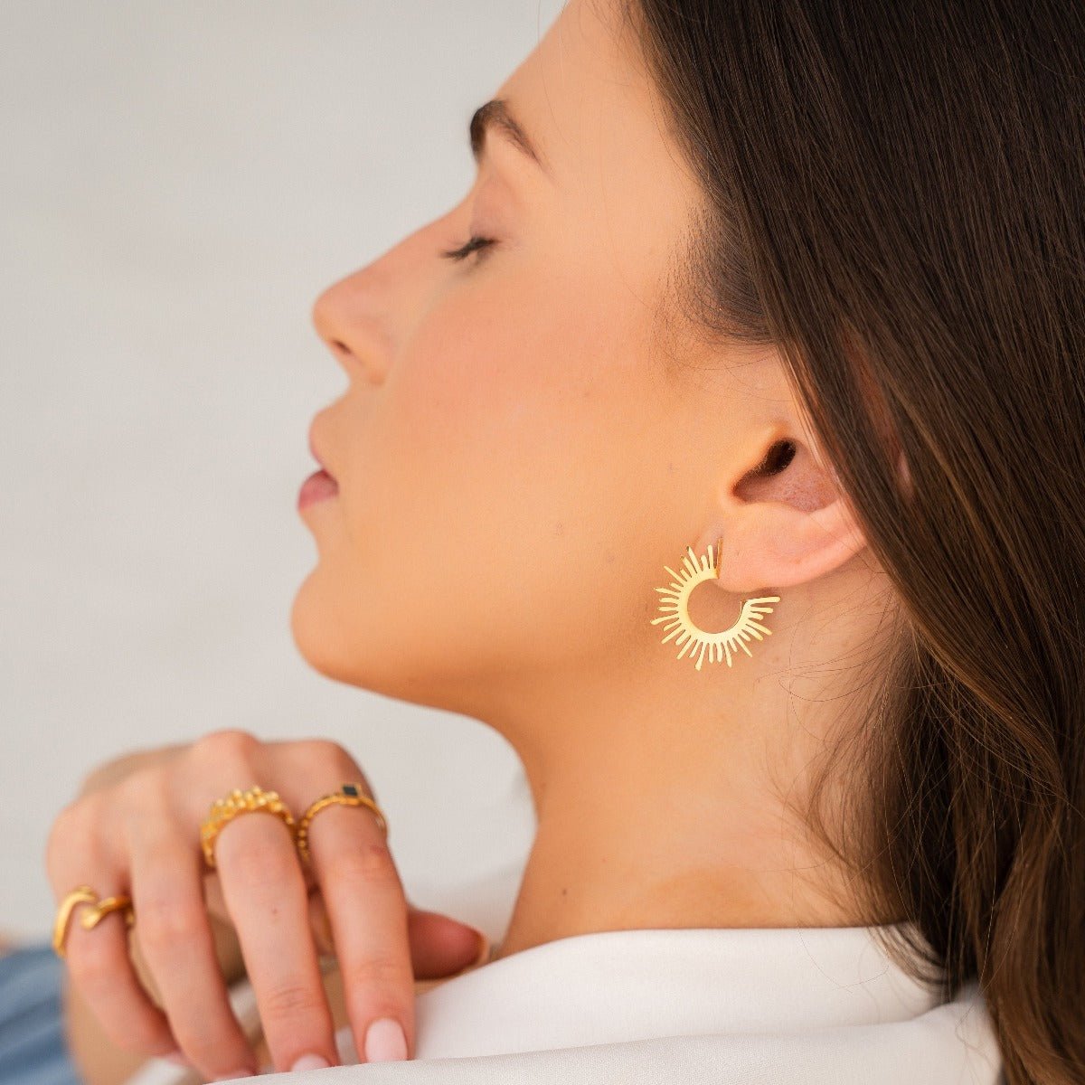 Brinco de Argola Spike Banhado em Ouro 18K - Murano Joias