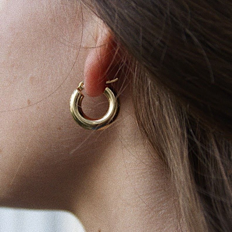 Brinco de Argola Tubo Lele G Banhado em Ouro 18K - Murano Joias