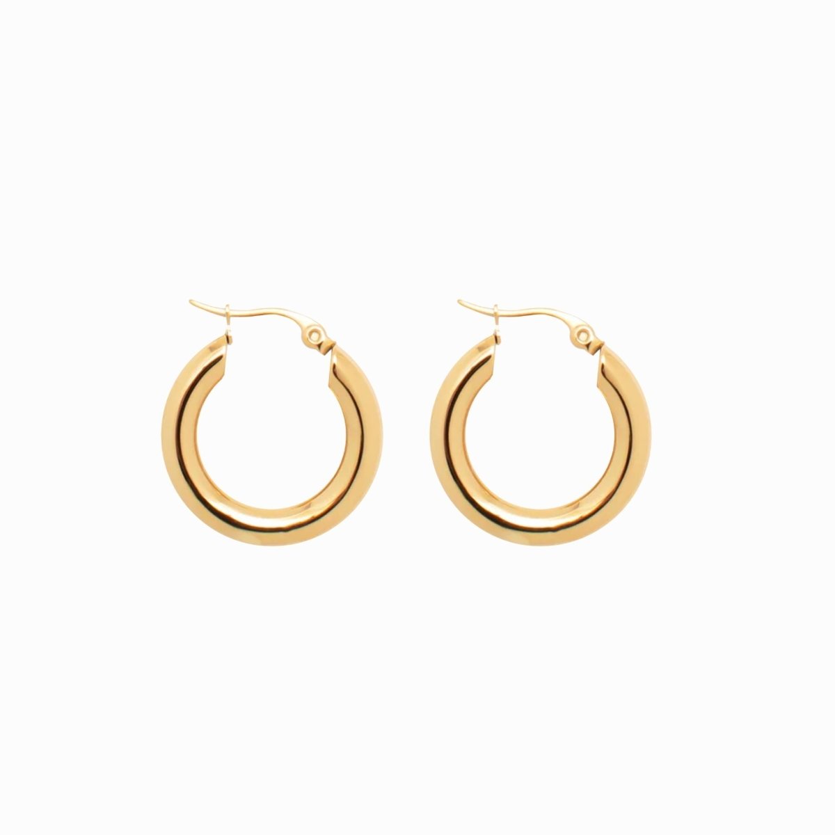 Brinco de Argola Tubo Lele M Banhado em Ouro 18K - Murano Joias