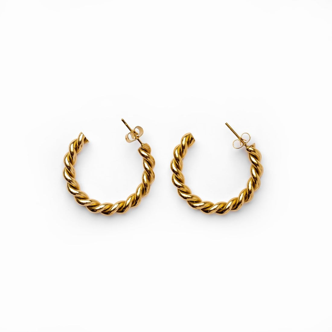 Brinco de Argola Twist Banhado em Ouro 18K - Murano Joias