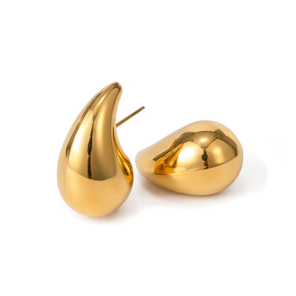 Brinco Gota Chunky Banhado em Ouro 18k - Murano Joias