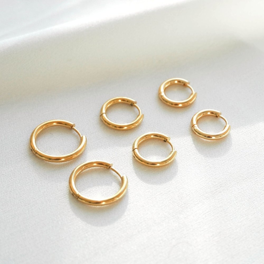 Brinco Trio de Argolas Banhado em Ouro 18K - Murano Joias