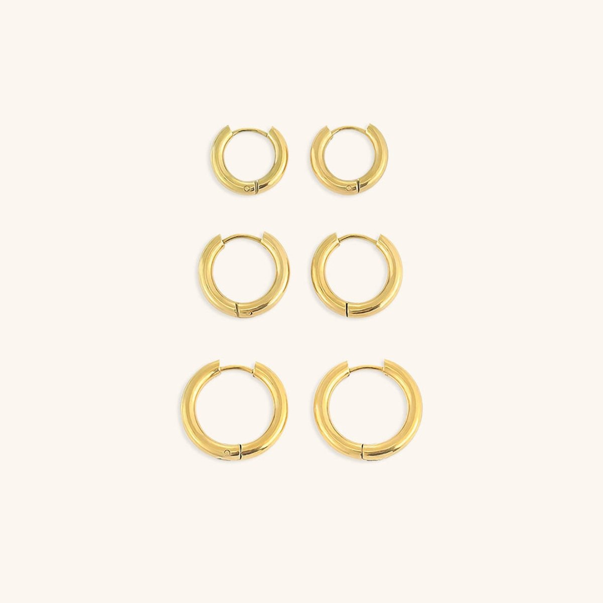 Brinco Trio de Argolas Banhado em Ouro 18K - Murano Joias