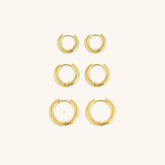 Brinco Trio de Argolas Banhado em Ouro 18K - Murano Joias