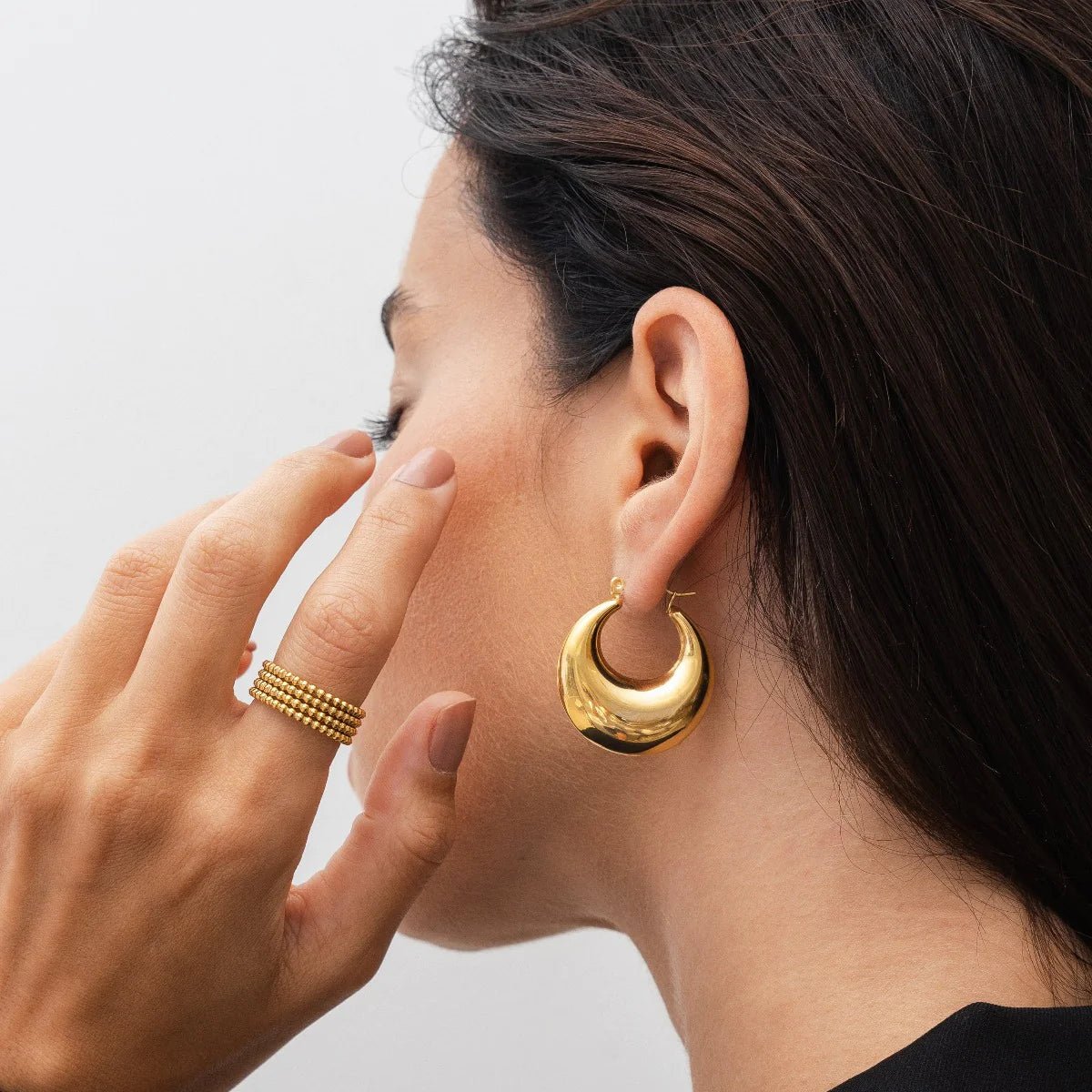 Brincos de Argola Bold Eva Banhado em Ouro 18k - Murano Joias