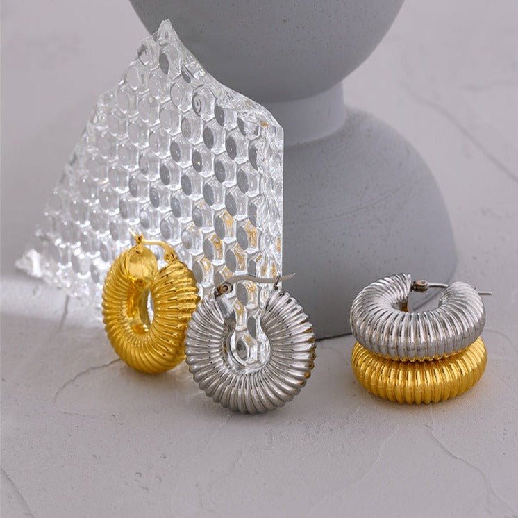 Brincos de Argolas Bold Ziza Banhado em Ouro 18k - Murano Joias