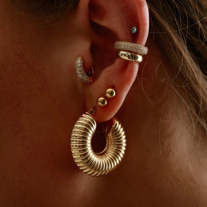 Brincos de Argolas Bold Ziza Banhado em Ouro 18k - Murano Joias