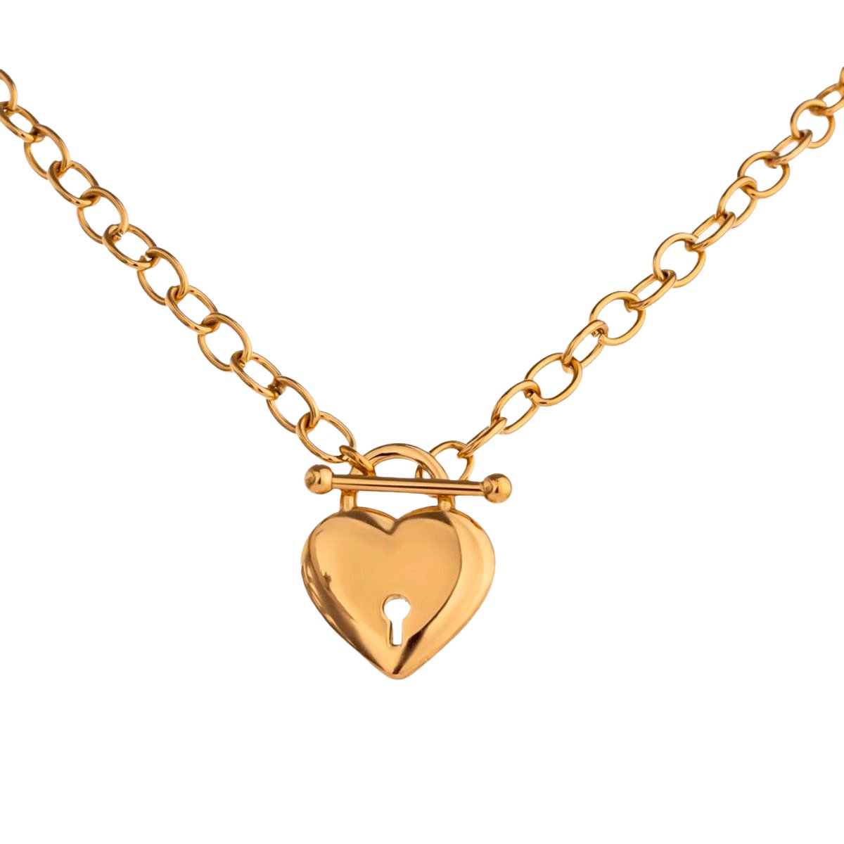 Colar Amor Eterno Coração Folheado A Ouro 18k - Murano Joias
