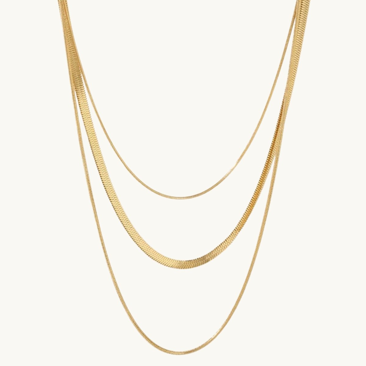 Colar Celina Trio Camadas Malha Banhado em Ouro 18K - Murano Joias