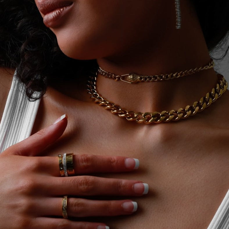 Collana Con Bracciale Serpente Strass Girocollo - Foto 3