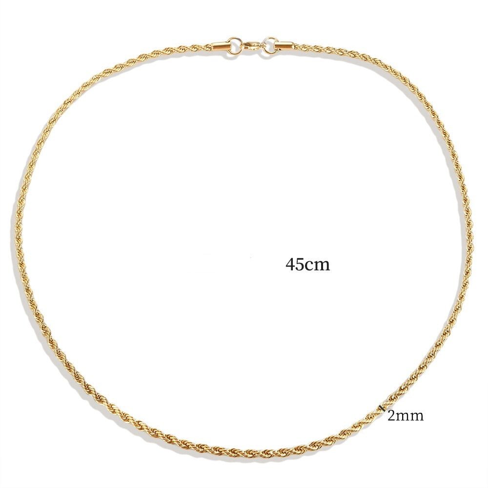 Colar Cordão Baiano Fino 2mm Banhado em Ouro 18k - Murano Joias