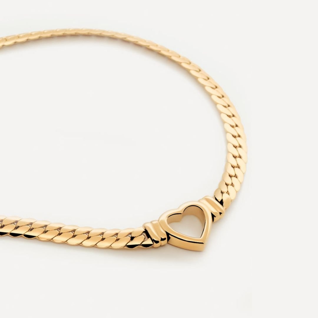 Colar Gargantilha Coração Minimalista Banho Ouro 18k - Murano Joias
