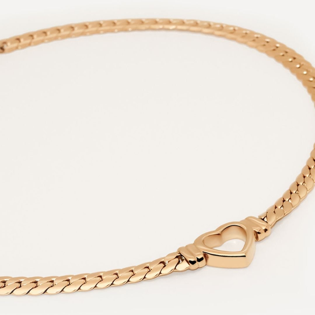 Colar Gargantilha Coração Minimalista Banho Ouro 18k - Murano Joias