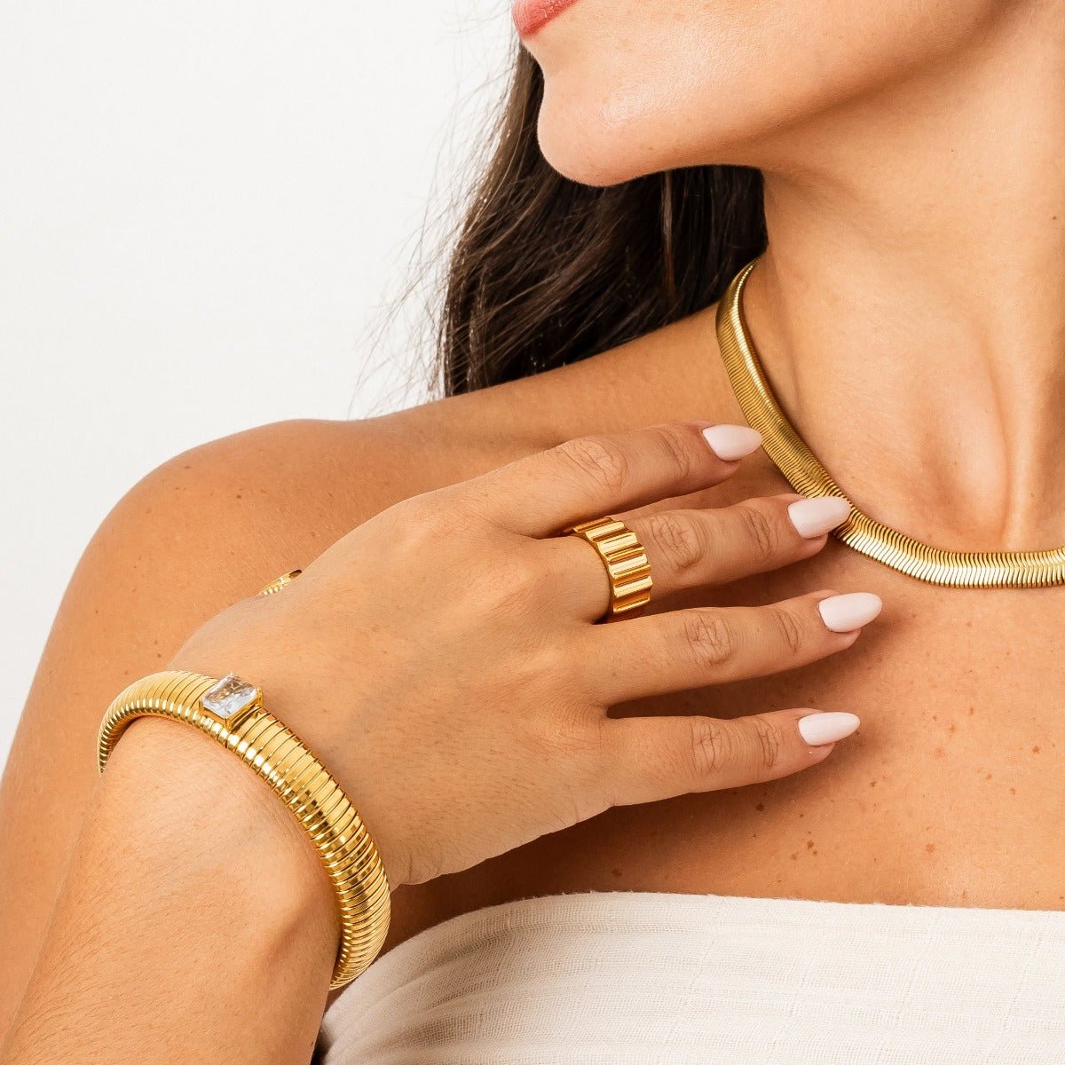 Colar Gargantilha Gaia Malha Banhado em Ouro 18k - Murano Joias
