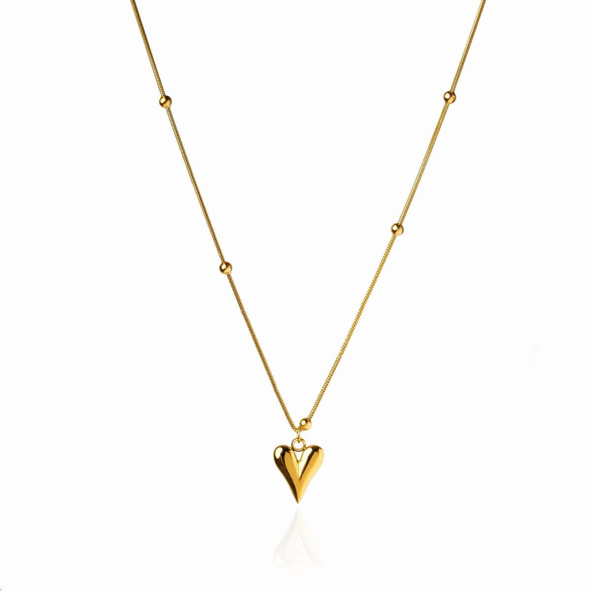 Colar Life Love Coração Banhado em Ouro 18K - Murano Joias