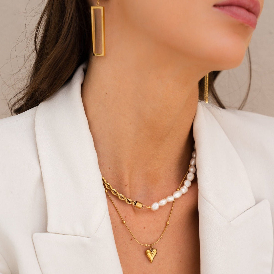 Colar Life Love Coração Banhado em Ouro 18K - Murano Joias
