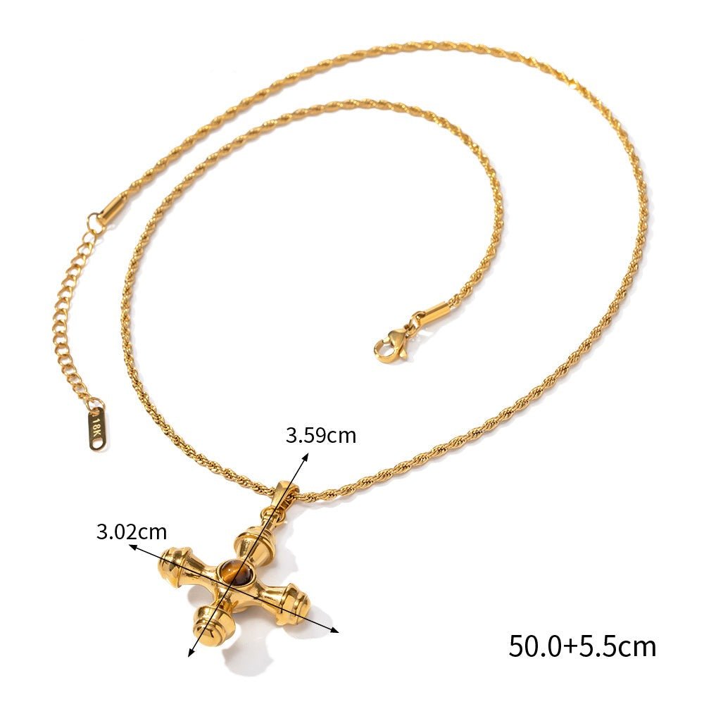 Colar Olho de Tigre Banhado em Ouro 18k - Murano Joias