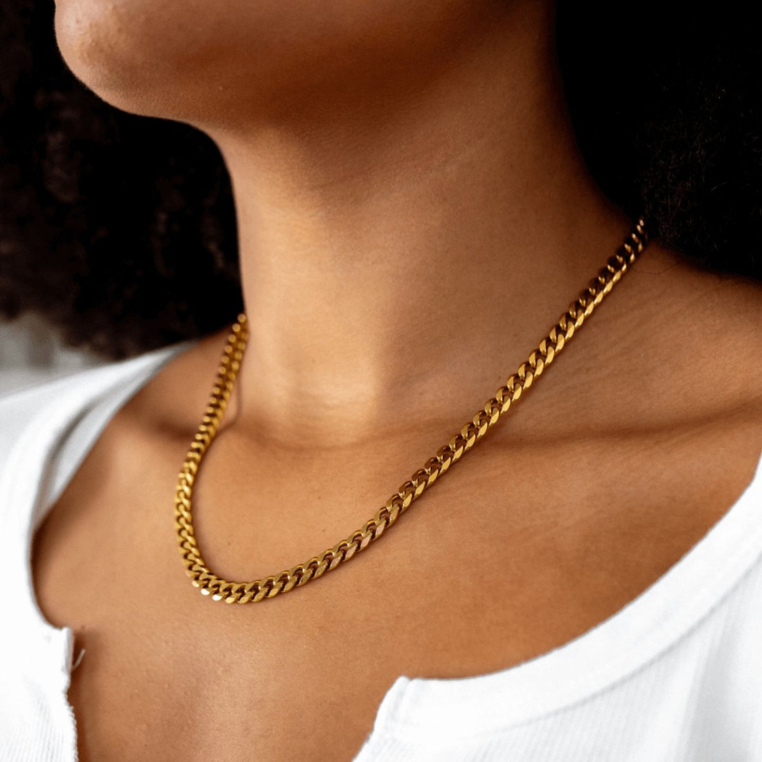 Colar Selenza Corrente Cubana Banhado em Ouro 18K - Murano Joias